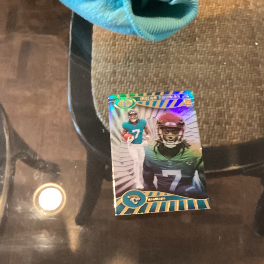 Panini Football Trading Card with Teal and Black